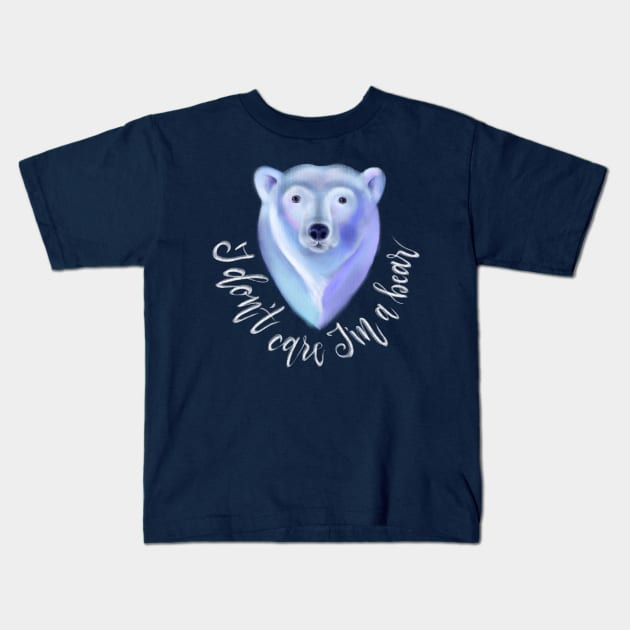 I don't Care I'm a Polar Bear Kids T-Shirt by meridiem